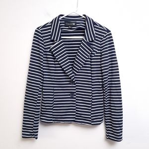 Forever 21 Navy White Stripes Blazer Jacket Women's Size M